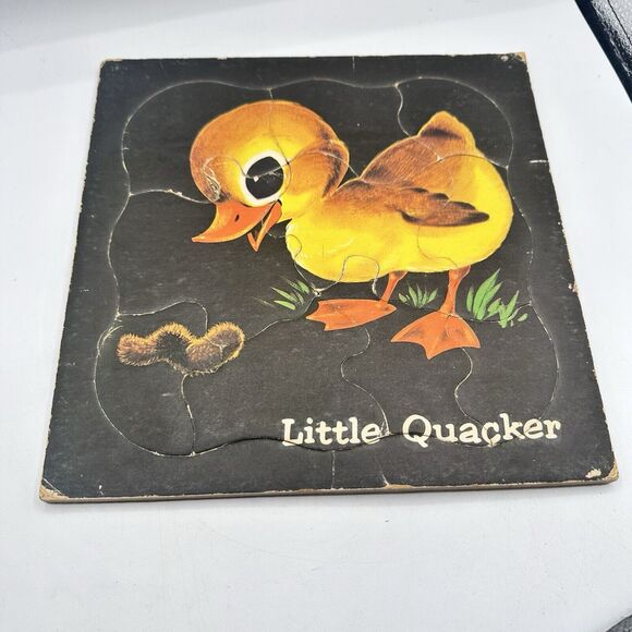 X4 Vintage Children Puzzles 1950 Kitsch Toys HTF Bear Duck Puppy Bunny - Picture 10 of 13